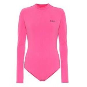KIRIN Peggy Gou Pink Mock Neck Long Sleeve Cut Out Back Bodysuit Size S